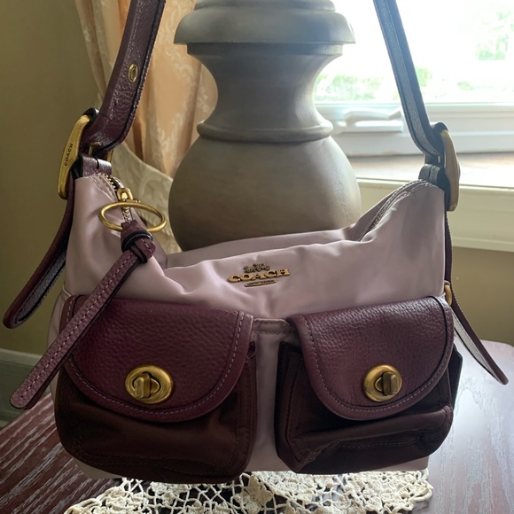 Coach Bags Coach Colorblock Nylon Cargo Shoulder Bag In Lilacmulti